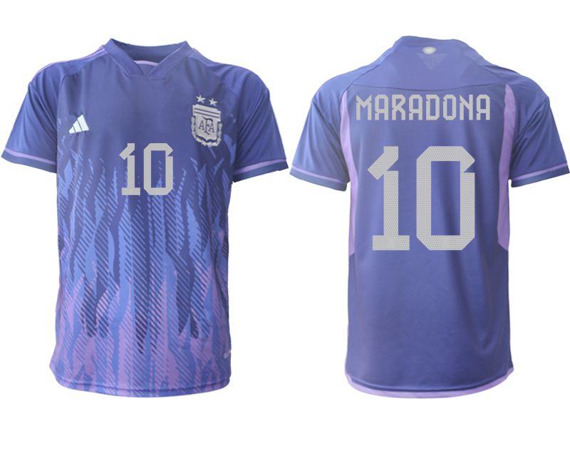 Men 2022 World Cup National Team Argentina away aaa version purple #10 Soccer Jersey